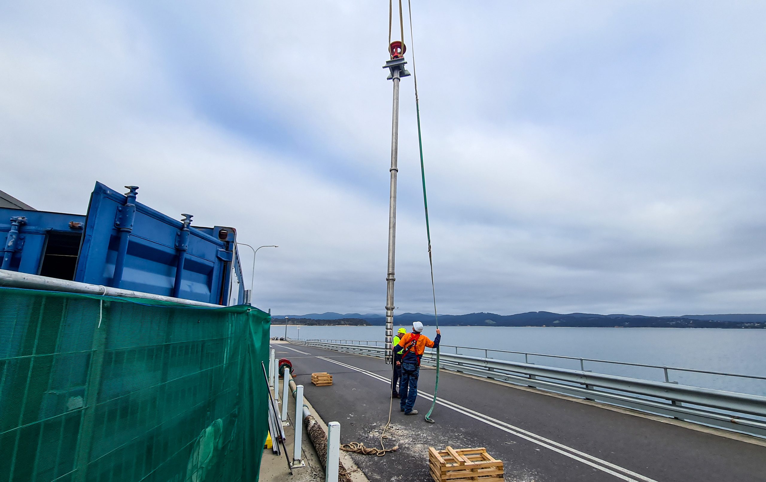 New Fire Pumps being craned into place